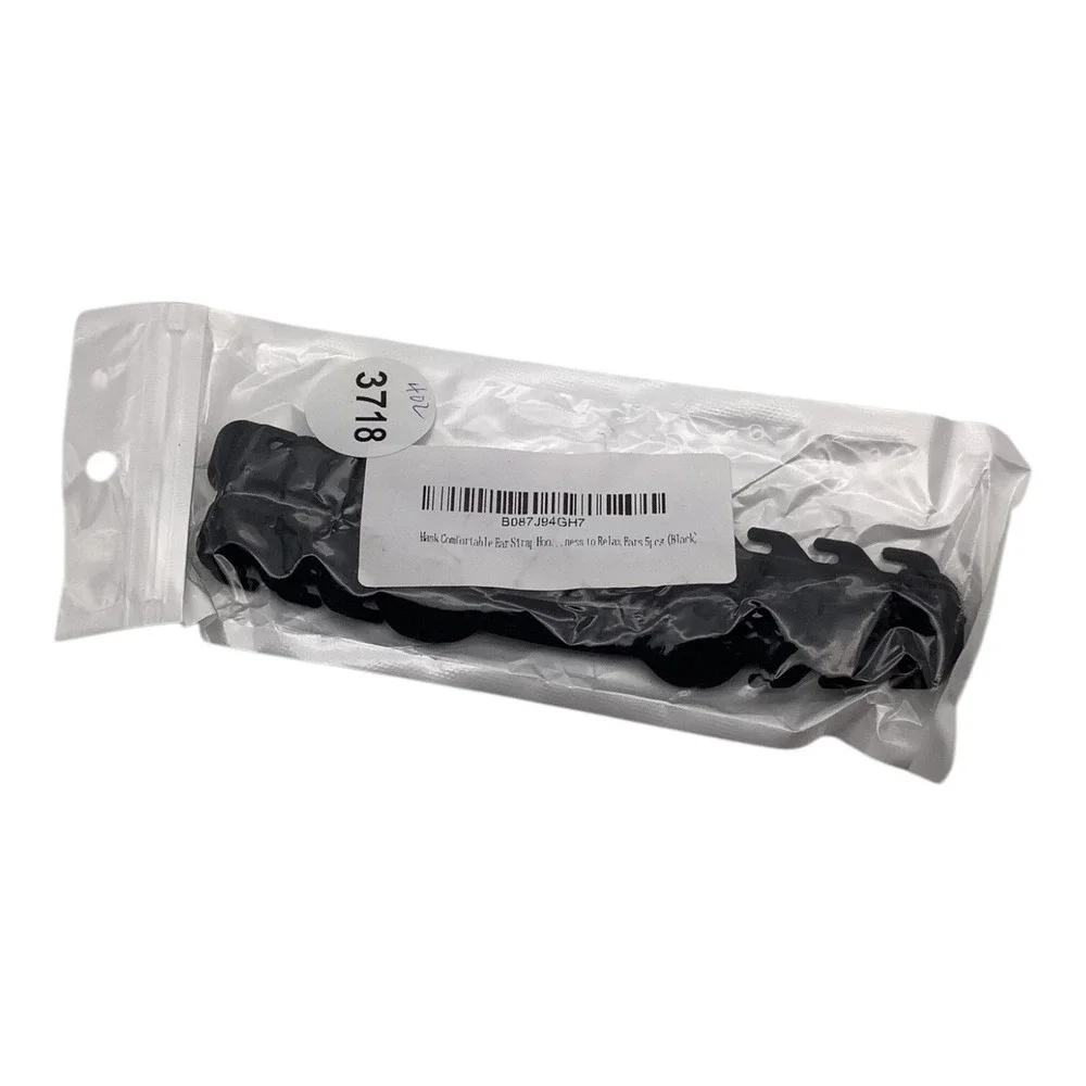 5pc Adjustable Ear‎ Hook Strap Extender Flexible Black Plastic Mask Holder